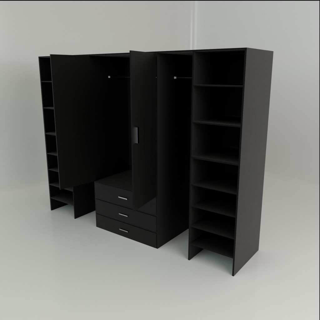 Large Black Wooden Wardrobe preview image 5